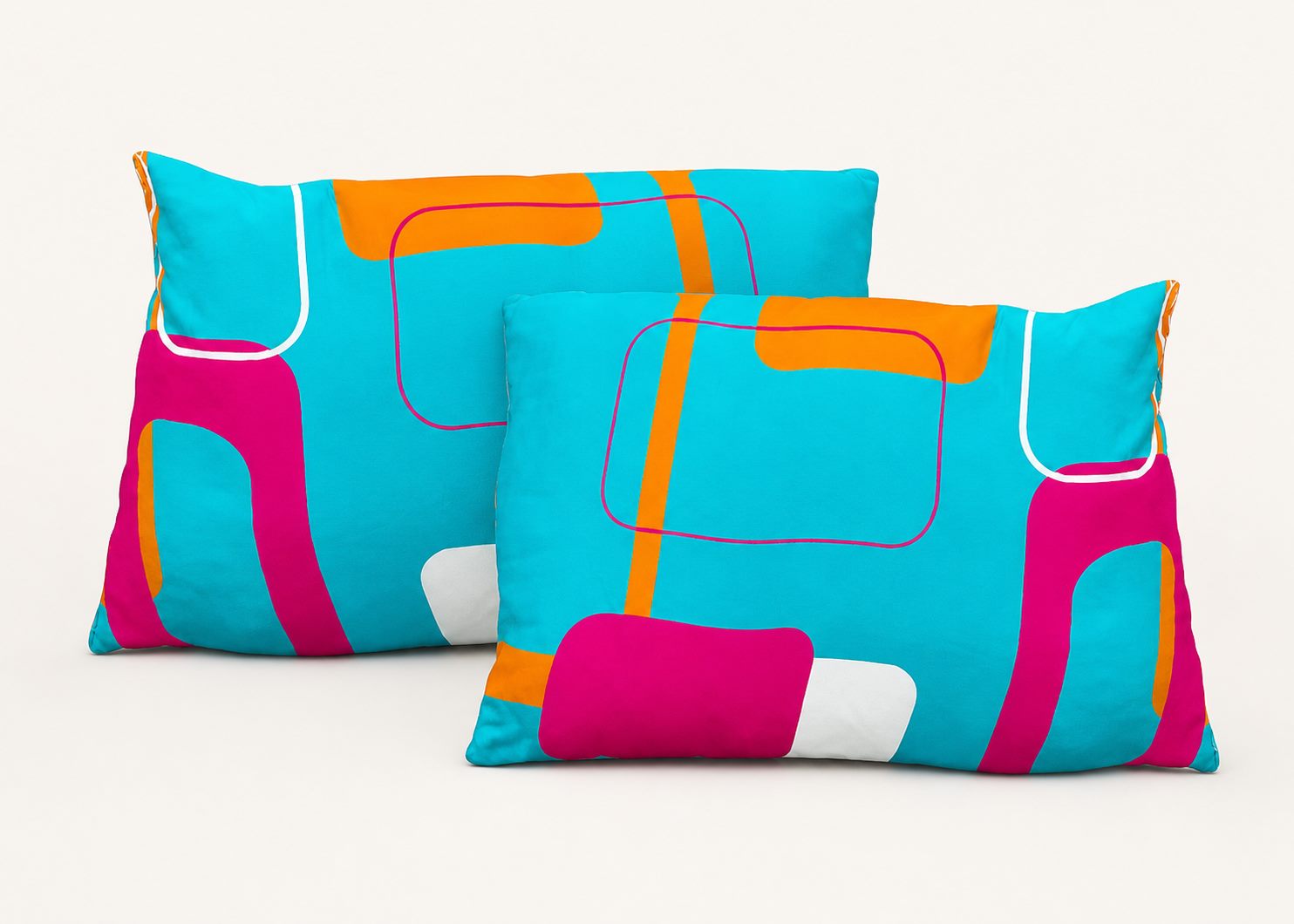 Colorful pillow pair